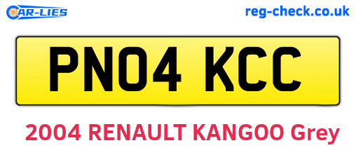 PN04KCC are the vehicle registration plates.