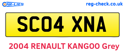 SC04XNA are the vehicle registration plates.