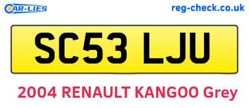 SC53LJU are the vehicle registration plates.