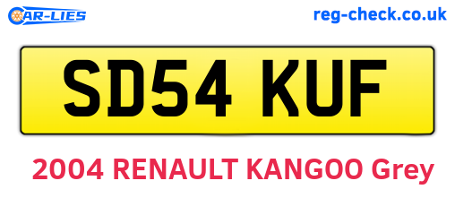 SD54KUF are the vehicle registration plates.