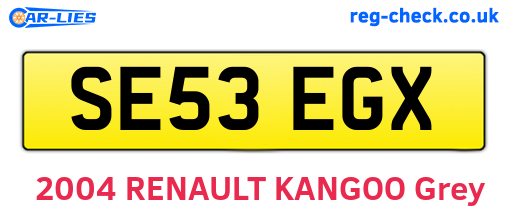 SE53EGX are the vehicle registration plates.