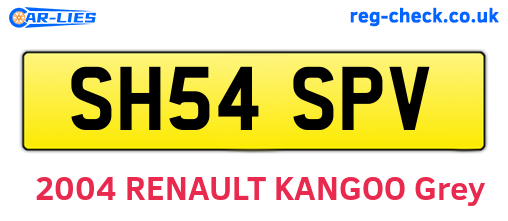 SH54SPV are the vehicle registration plates.