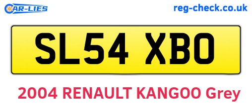 SL54XBO are the vehicle registration plates.