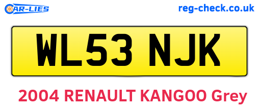 WL53NJK are the vehicle registration plates.