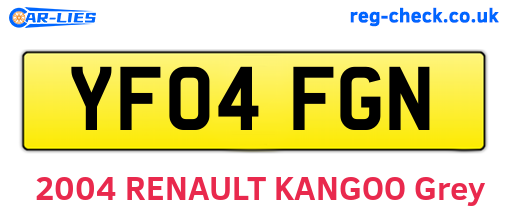 YF04FGN are the vehicle registration plates.
