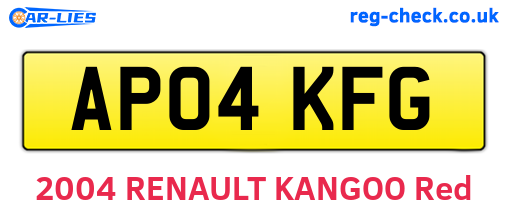AP04KFG are the vehicle registration plates.