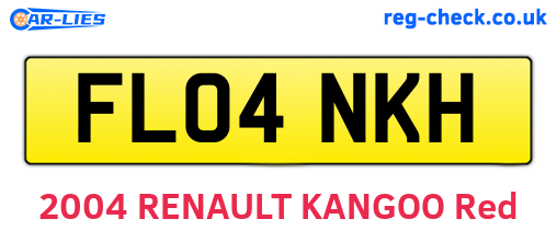 FL04NKH are the vehicle registration plates.