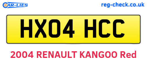 HX04HCC are the vehicle registration plates.
