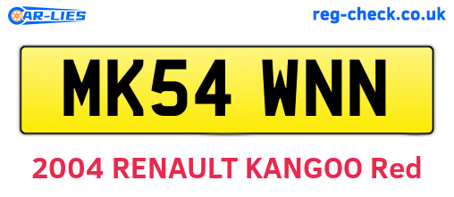 MK54WNN are the vehicle registration plates.