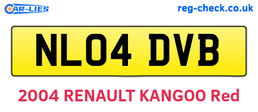 NL04DVB are the vehicle registration plates.