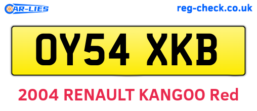 OY54XKB are the vehicle registration plates.