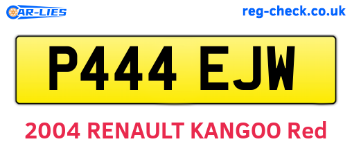 P444EJW are the vehicle registration plates.