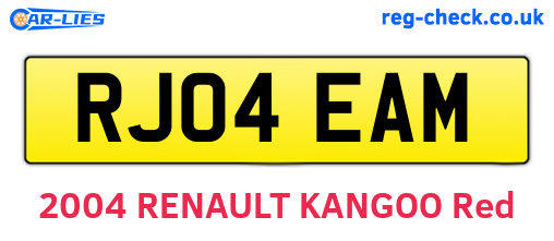 RJ04EAM are the vehicle registration plates.