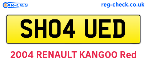 SH04UED are the vehicle registration plates.