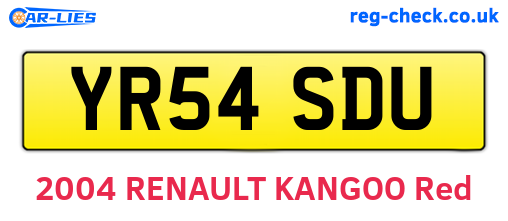YR54SDU are the vehicle registration plates.