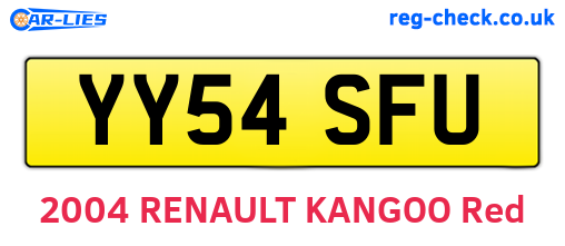 YY54SFU are the vehicle registration plates.