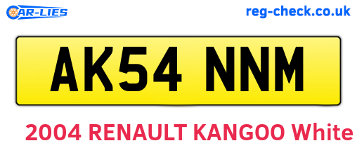 AK54NNM are the vehicle registration plates.