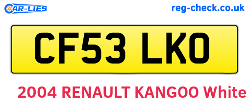 CF53LKO are the vehicle registration plates.