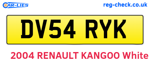 DV54RYK are the vehicle registration plates.