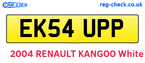 EK54UPP are the vehicle registration plates.
