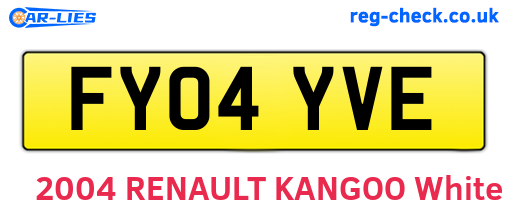FY04YVE are the vehicle registration plates.