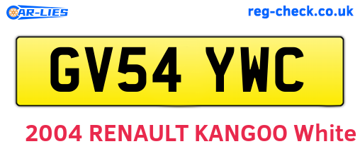 GV54YWC are the vehicle registration plates.