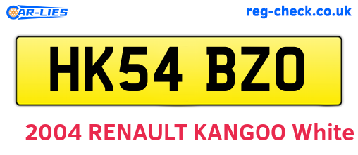 HK54BZO are the vehicle registration plates.