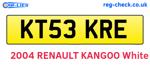 KT53KRE are the vehicle registration plates.