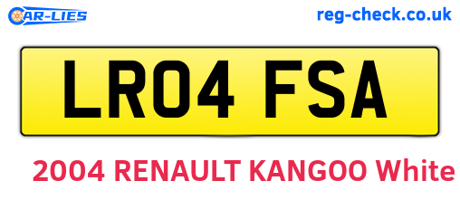 LR04FSA are the vehicle registration plates.