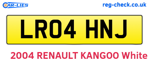 LR04HNJ are the vehicle registration plates.
