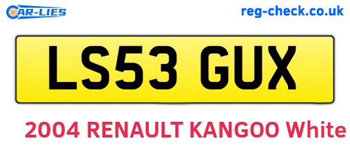 LS53GUX are the vehicle registration plates.