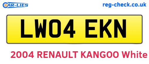 LW04EKN are the vehicle registration plates.