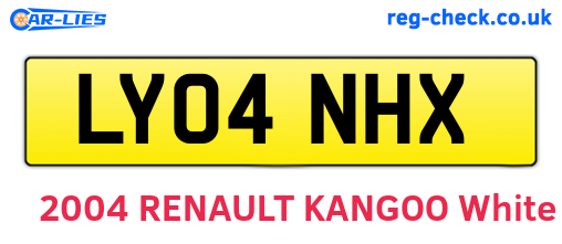 LY04NHX are the vehicle registration plates.