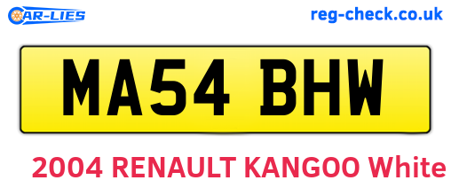MA54BHW are the vehicle registration plates.
