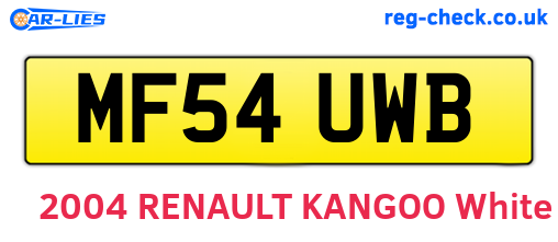 MF54UWB are the vehicle registration plates.