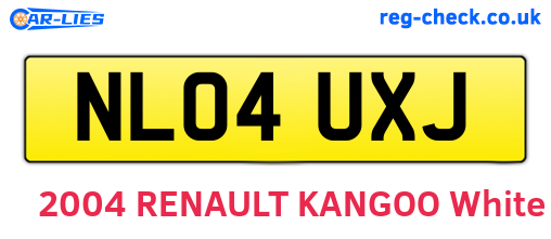 NL04UXJ are the vehicle registration plates.