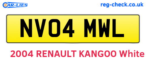 NV04MWL are the vehicle registration plates.