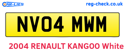 NV04MWM are the vehicle registration plates.