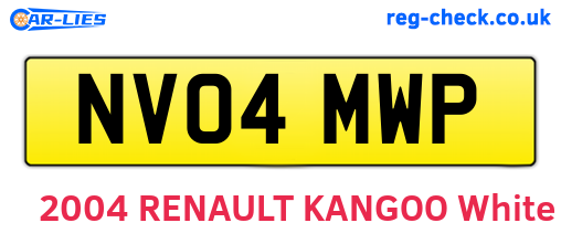 NV04MWP are the vehicle registration plates.