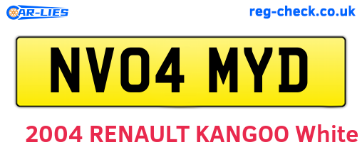 NV04MYD are the vehicle registration plates.