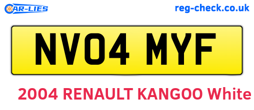 NV04MYF are the vehicle registration plates.
