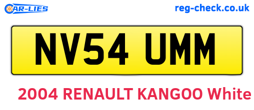 NV54UMM are the vehicle registration plates.