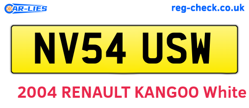 NV54USW are the vehicle registration plates.