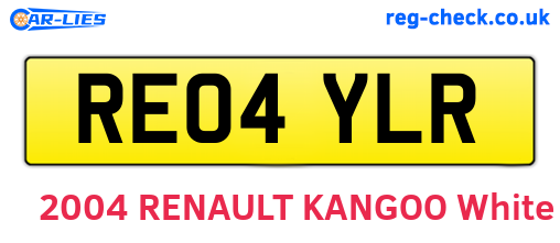 RE04YLR are the vehicle registration plates.