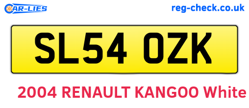 SL54OZK are the vehicle registration plates.