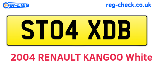 ST04XDB are the vehicle registration plates.