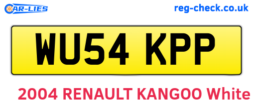WU54KPP are the vehicle registration plates.