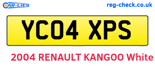 YC04XPS are the vehicle registration plates.