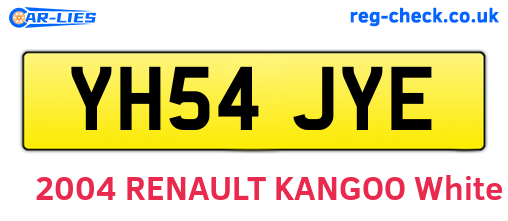 YH54JYE are the vehicle registration plates.