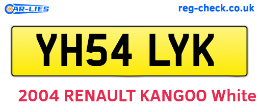 YH54LYK are the vehicle registration plates.
